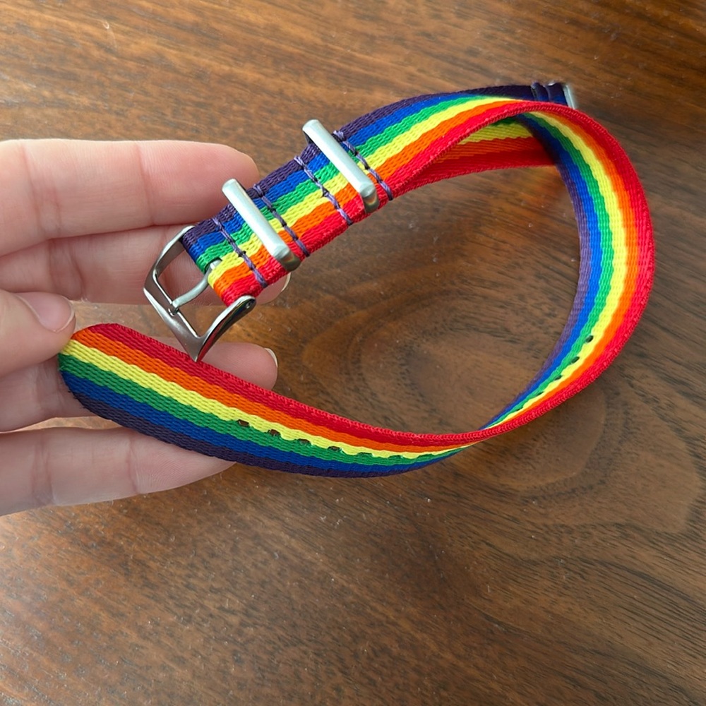 Pride rainbow watch strap from Fossil